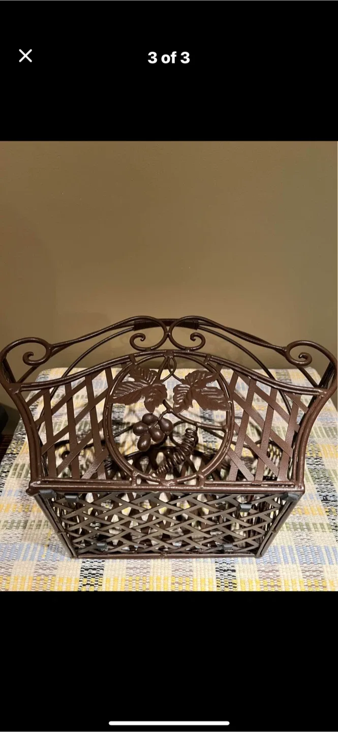 Metal Basket with Grape Design image indicator(3)