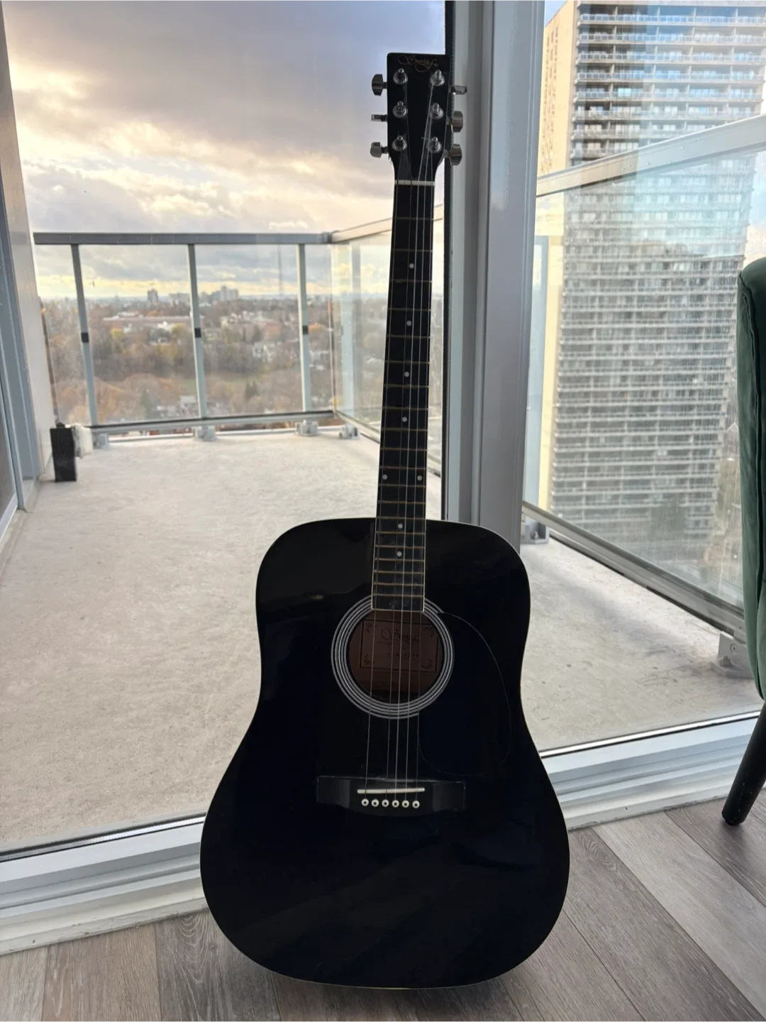 Santa Fe Black Acoustic Guitar