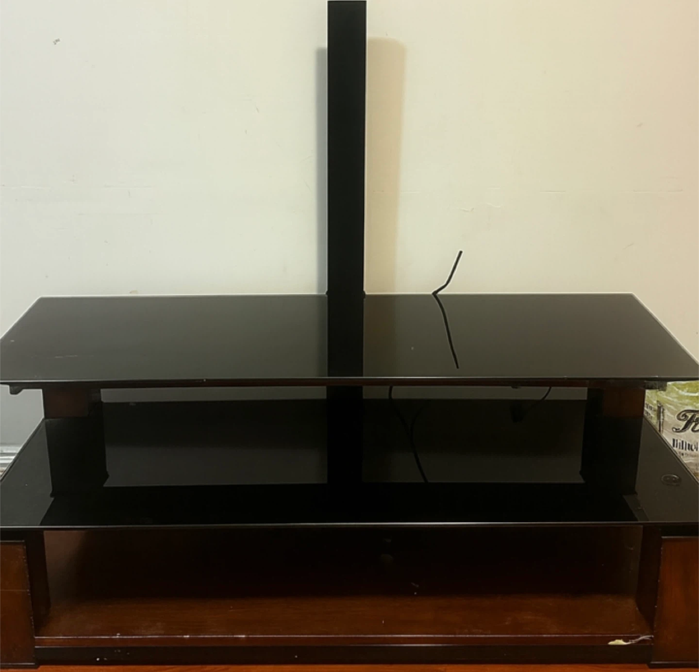 Black Glass TV Stand with Mount - photo 3