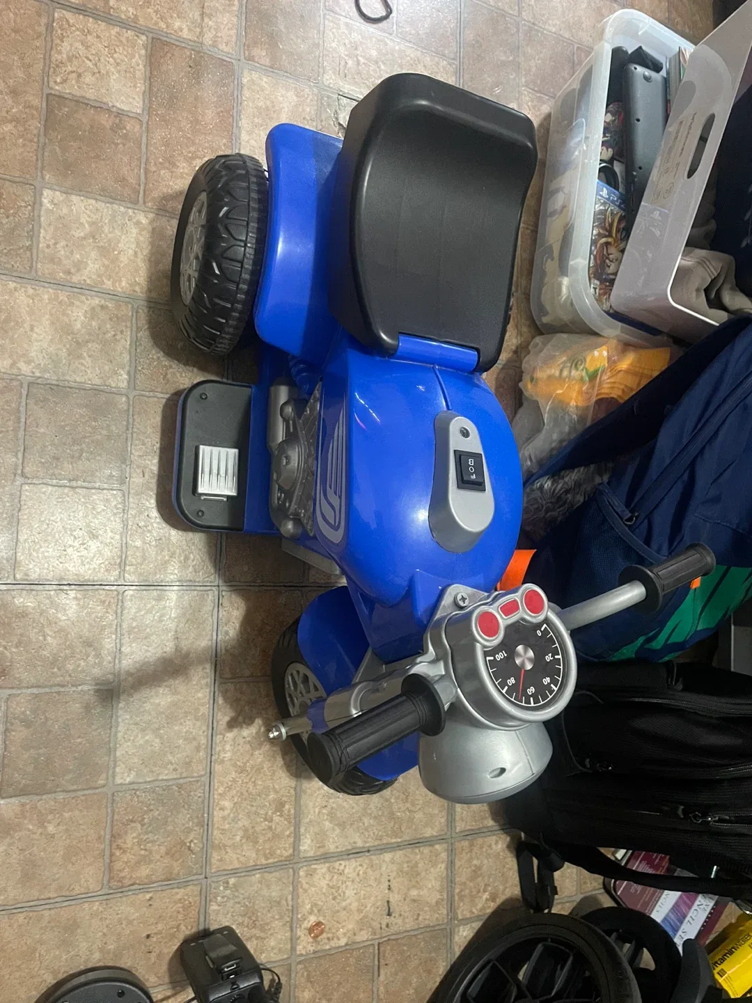 Blue Ride-On Motorcycle