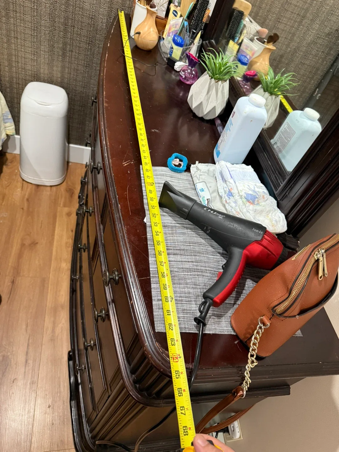 Dark Wood Dresser with Mirror image indicator(7)