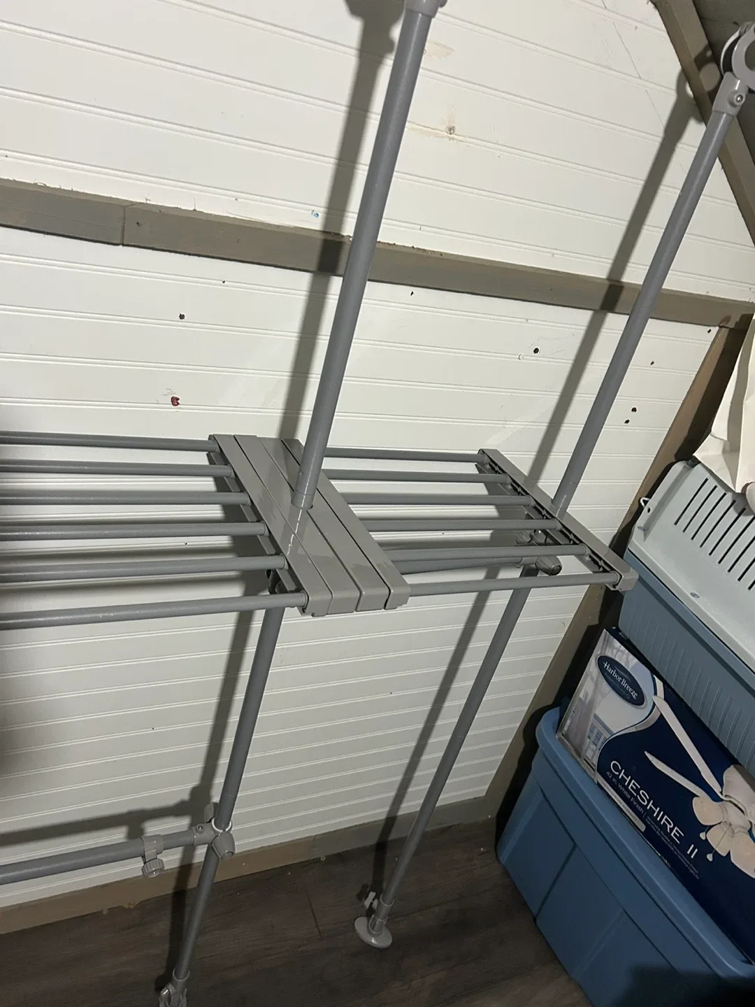 Grey Metal Expandable Clothing Rack image indicator(2)