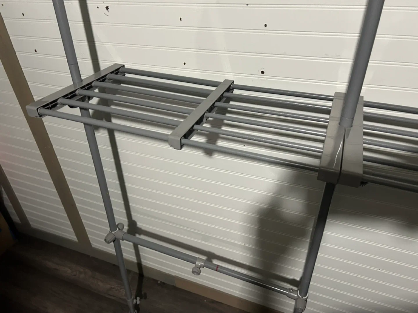 Grey Metal Expandable Clothing Rack
