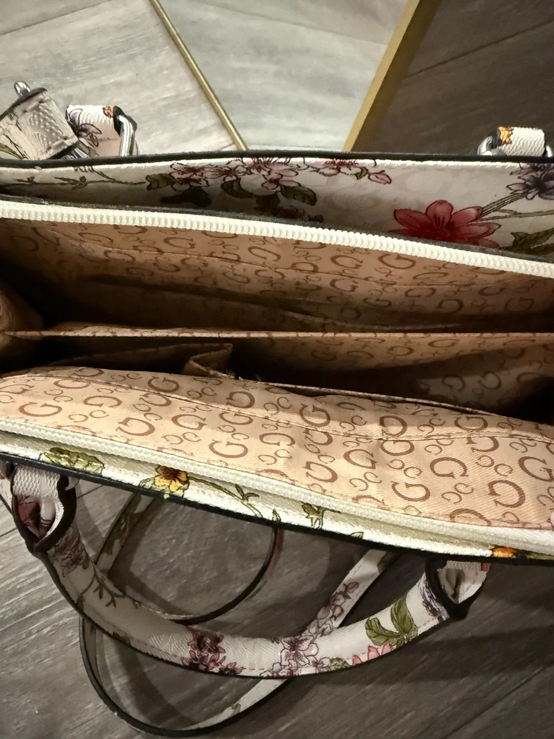 Guess Floral Satchel Bag image indicator(2)