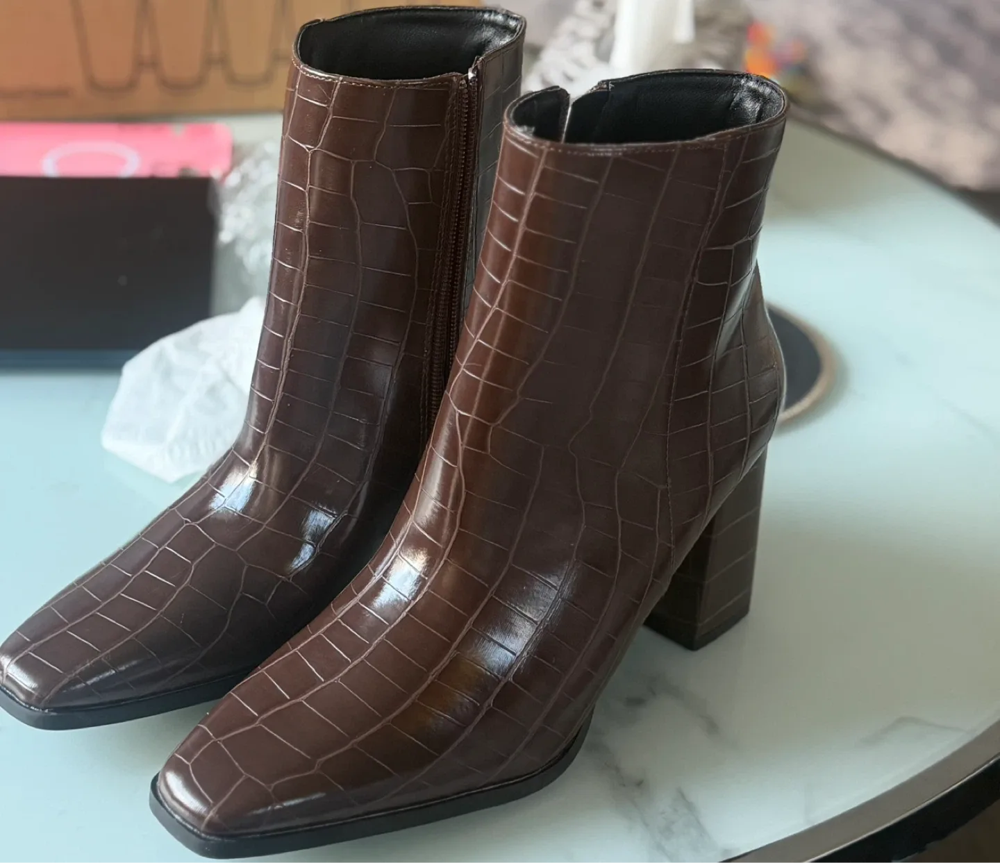 Brown Ankle Boots - Size 7.5, boots