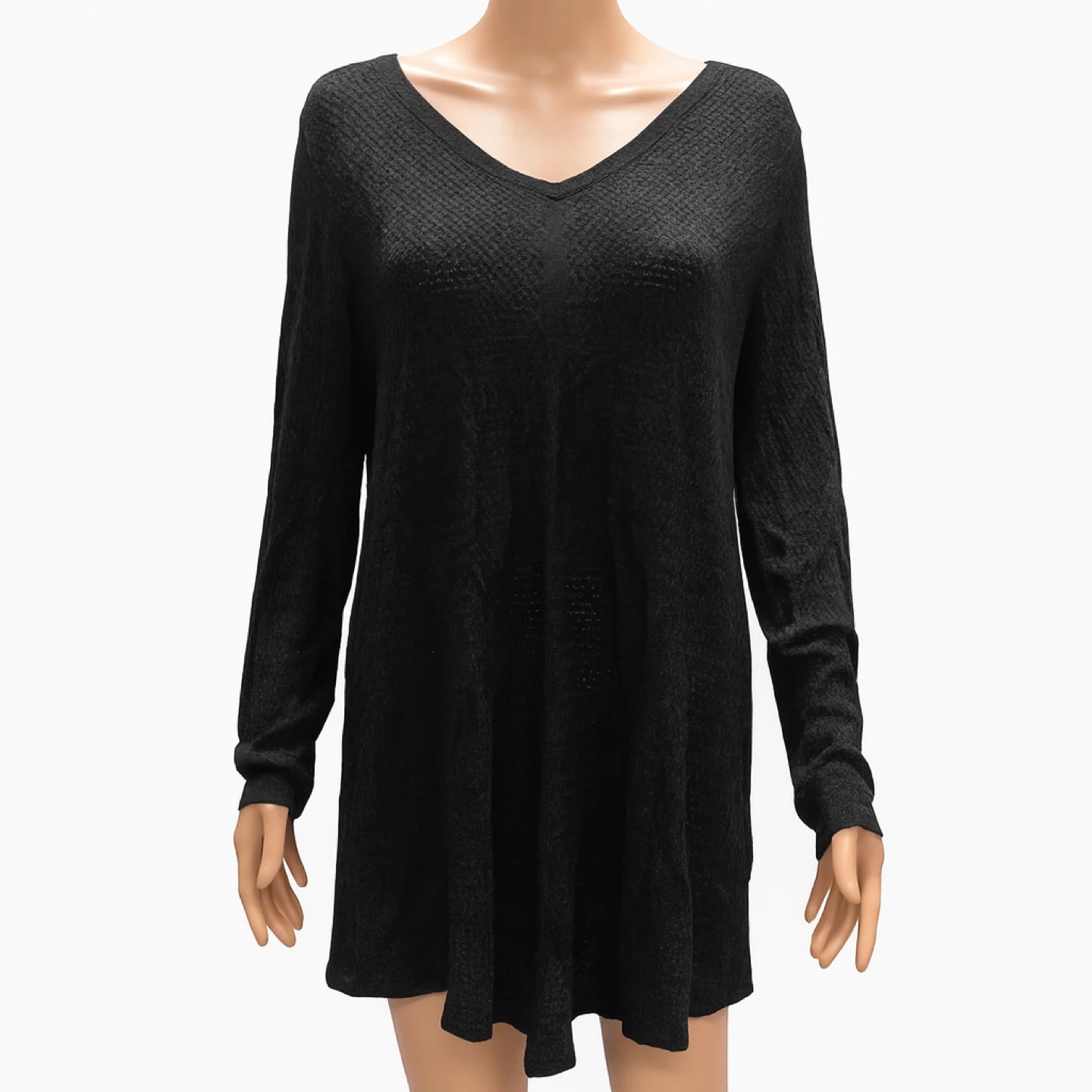 Laura Plus 1X Black Textured Knit Tunic – New With Tag