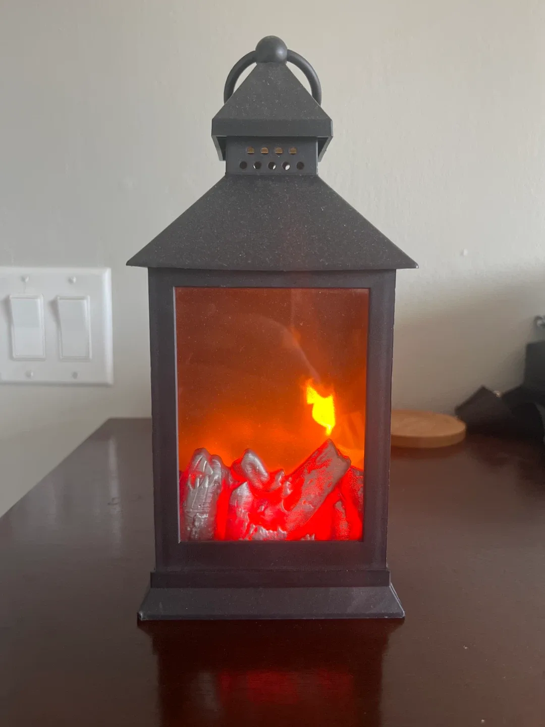 Black Decorative Fireplace Lantern image indicator(4)