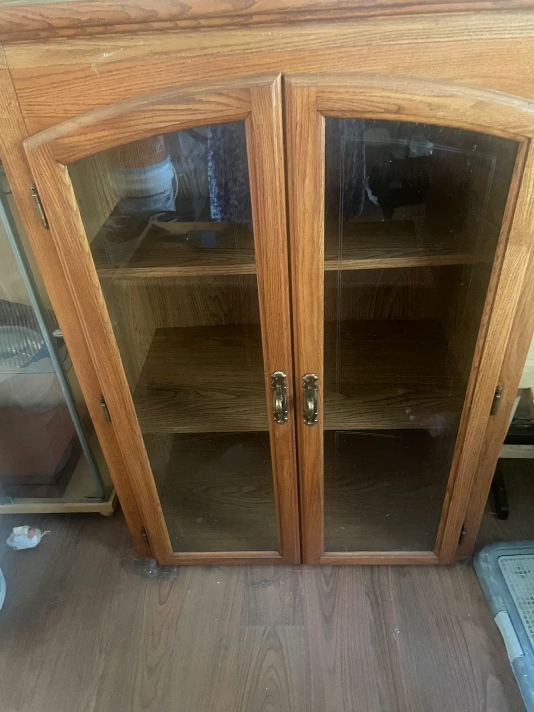 Wooden Display Cabinet with Glass Doors