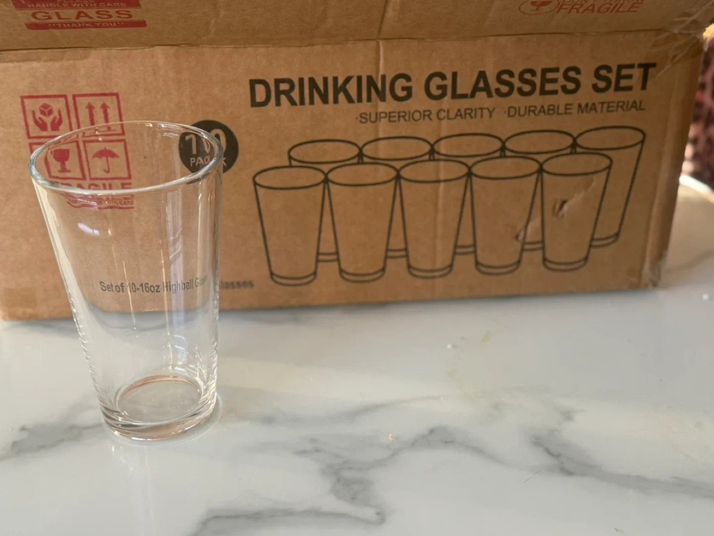 Drinking Glasses Set - 10 Highball Glasses, glass image indicator(2)