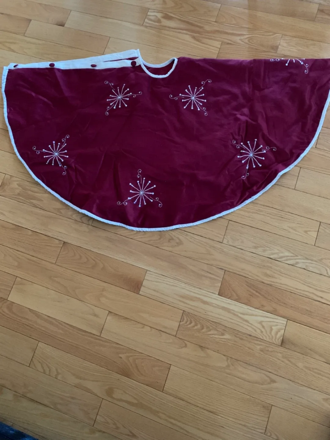 Burgundy Christmas Tree Skirt
