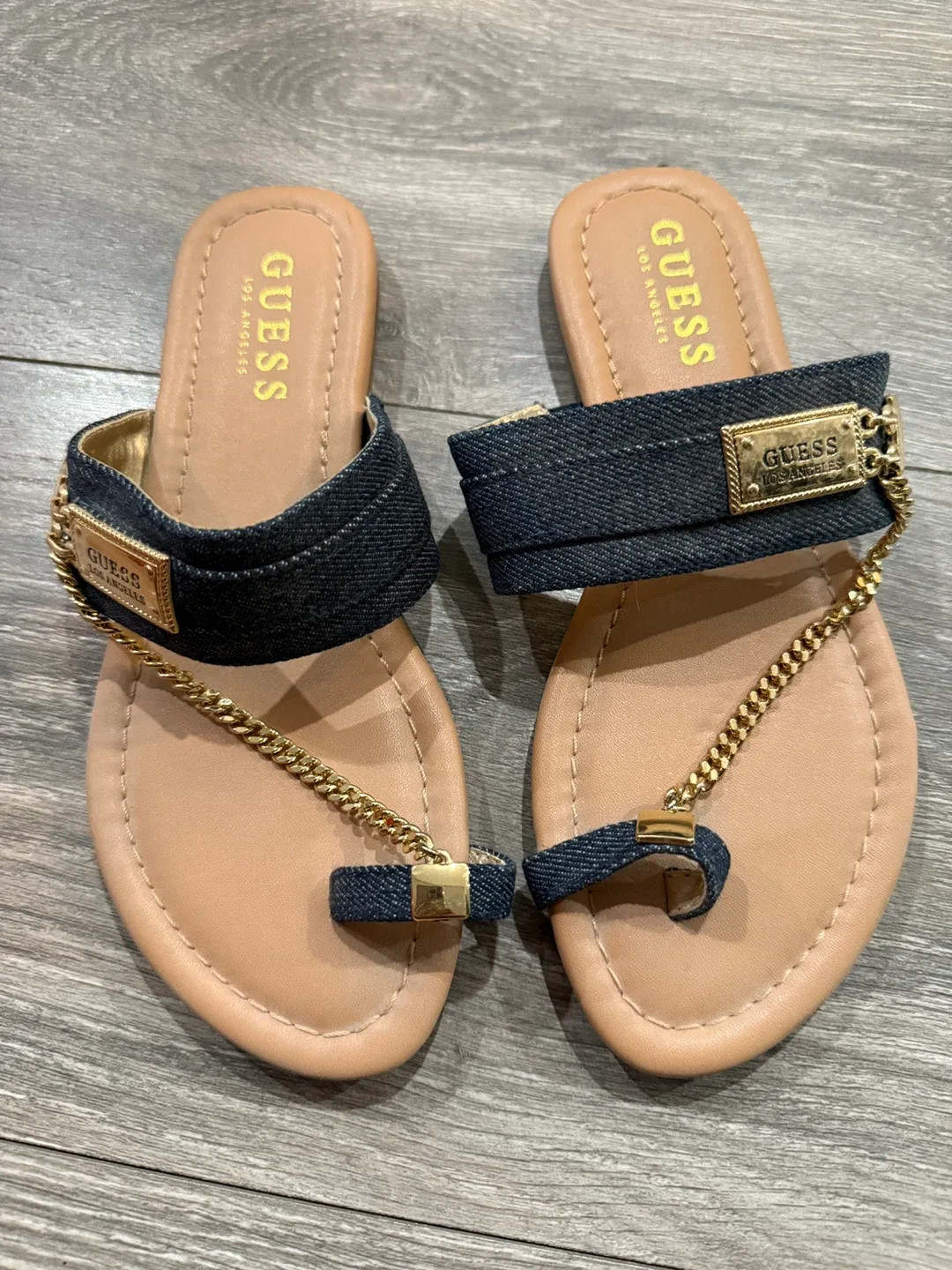 Guess Denim Toe Ring Sandals - Size 5M