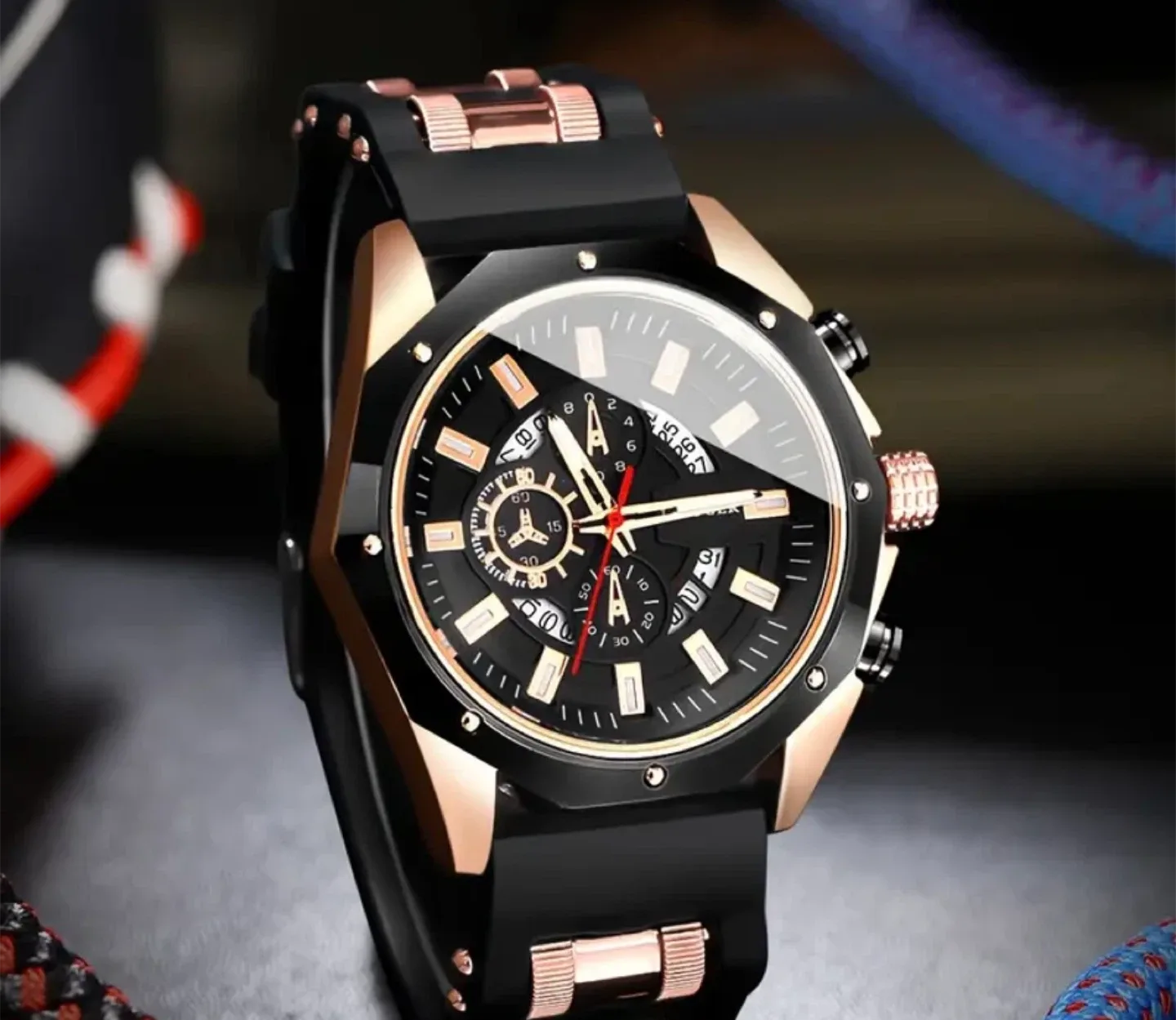 Rclock Black & Gold Men's Watch image indicator(3)