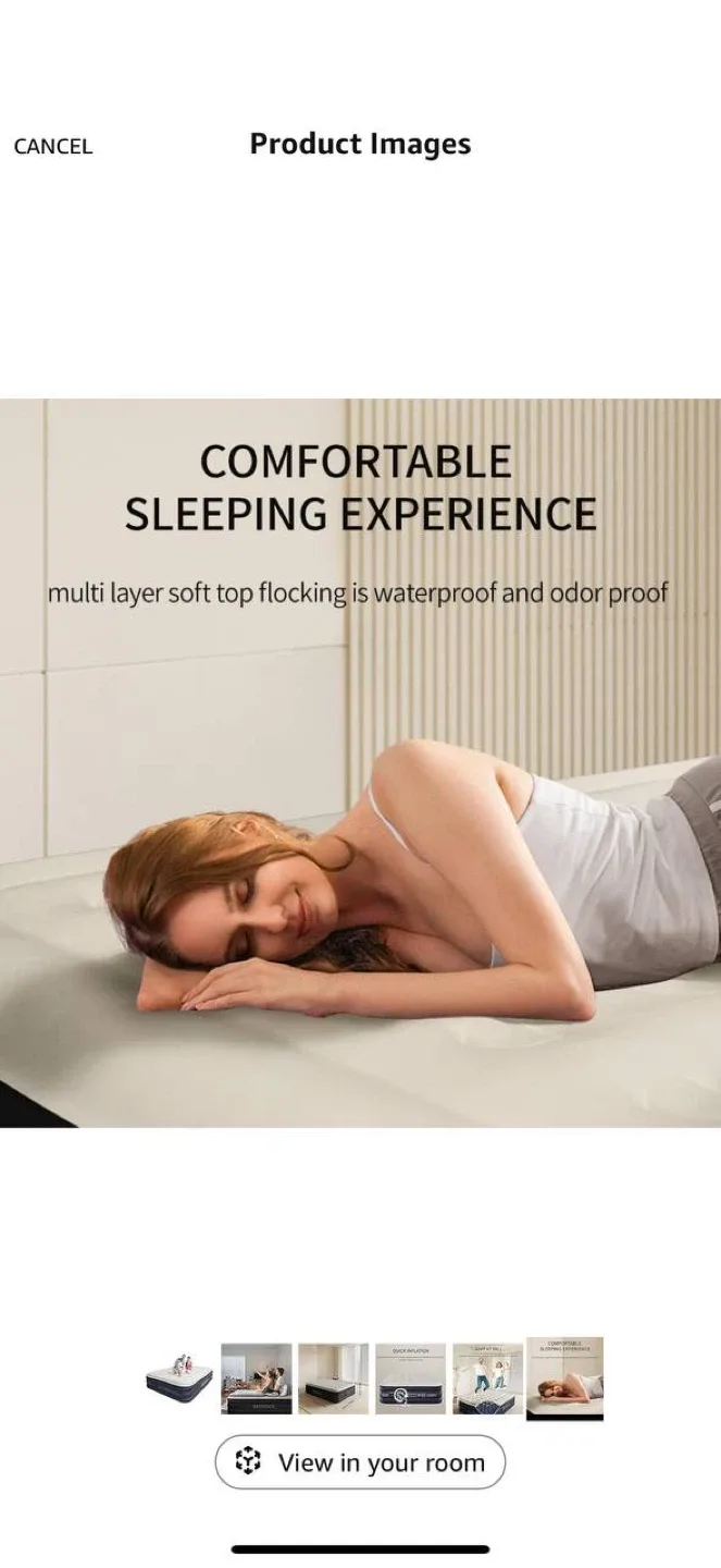 SENNOUL Queen Air Mattress w/ Built-In Pump – Open Box – $60 image indicator(3)