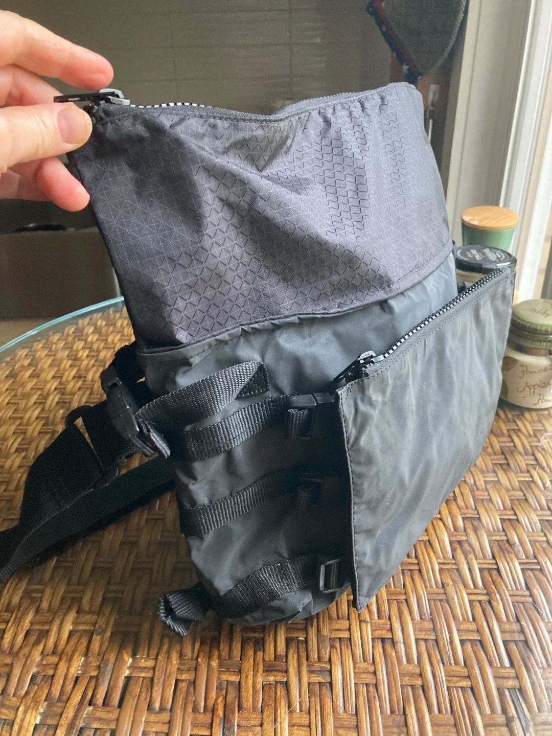 H&M Black Nylon Fanny Pack Bag