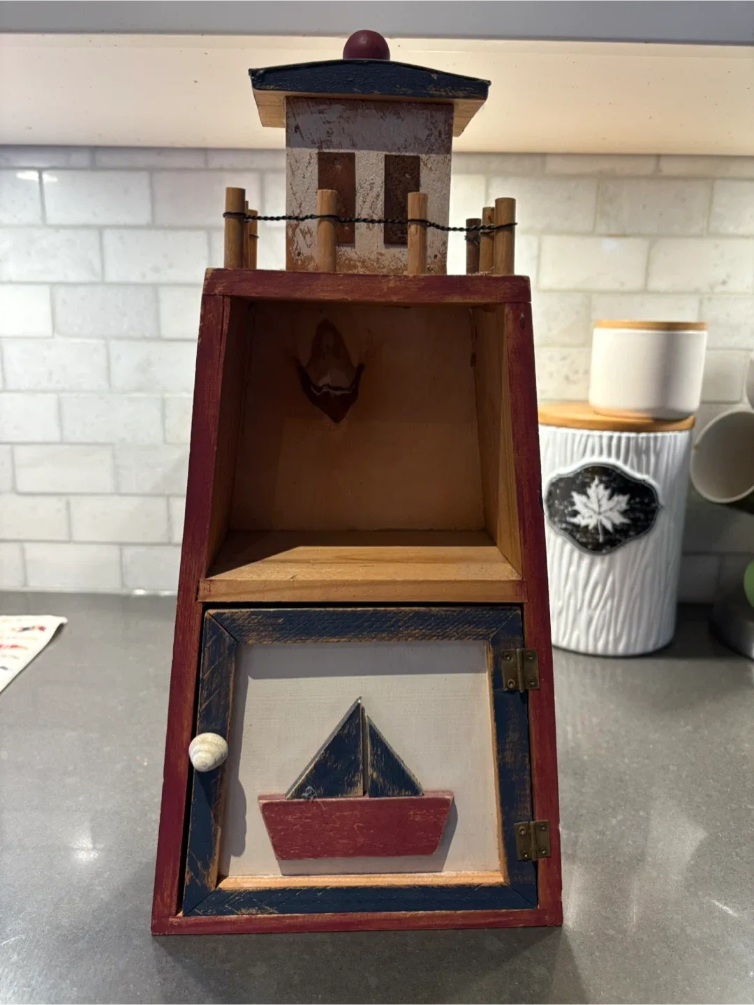 Wooden Lighthouse Shelf