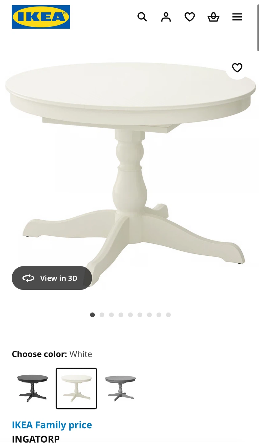 IKEA INGATORP Extendable Dining Table – White (Pick Up Only) - photo 4
