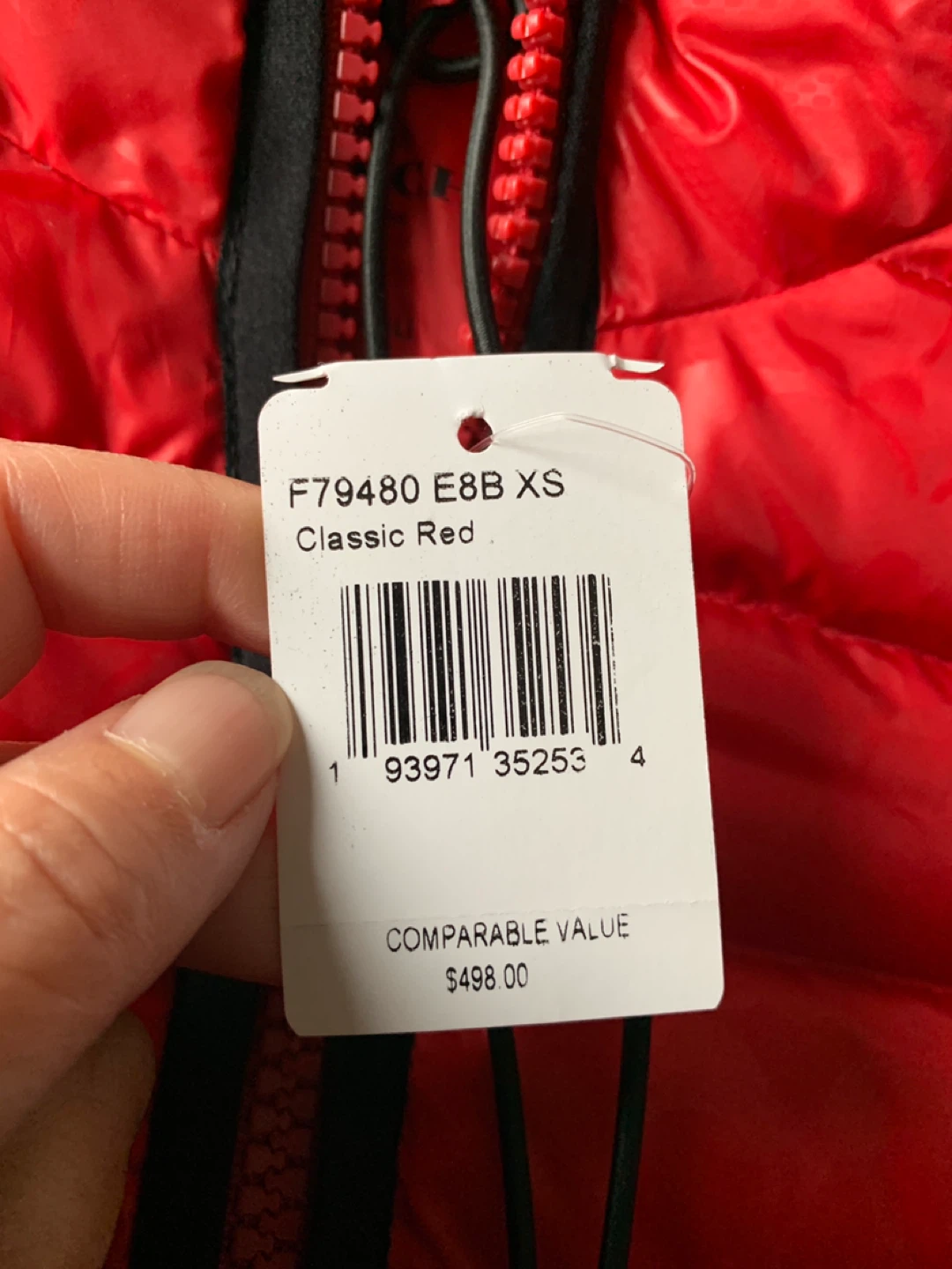 Brand New Coach F79480 Classic Red Puffer Jacket XS - photo 3
