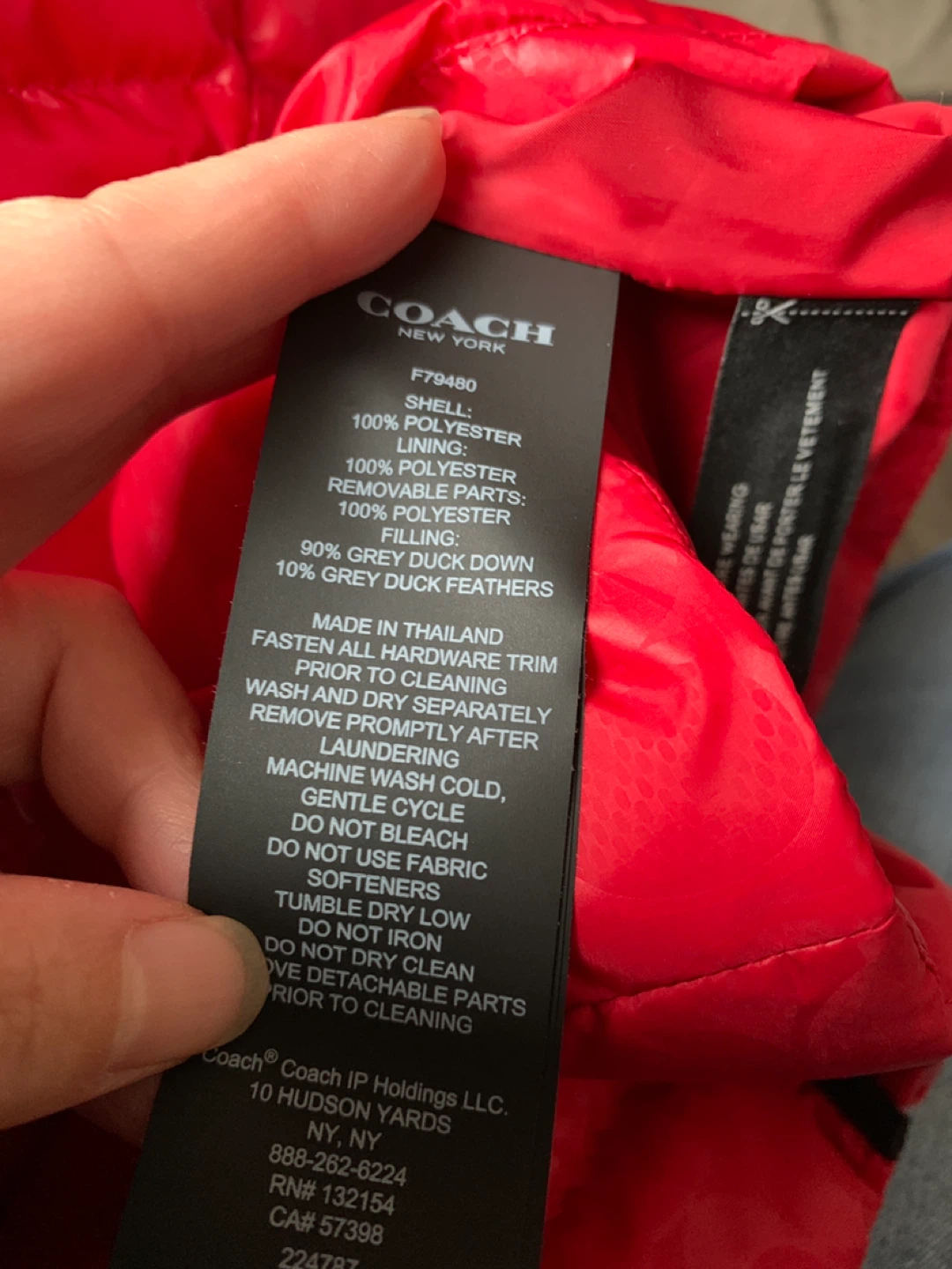 Brand New Coach F79480 Classic Red Puffer Jacket XS - photo 4