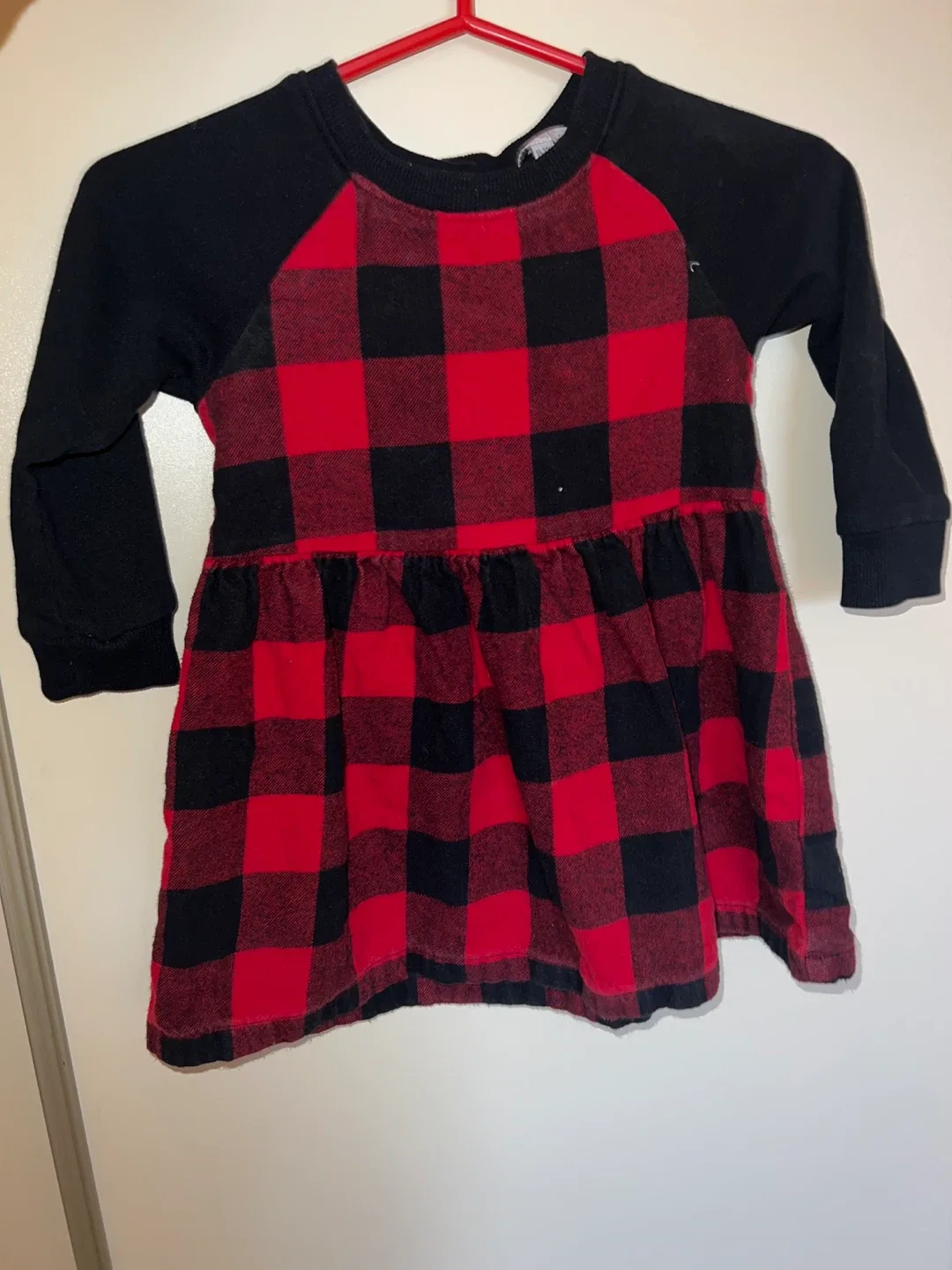 Red & Black Plaid Baby Dress