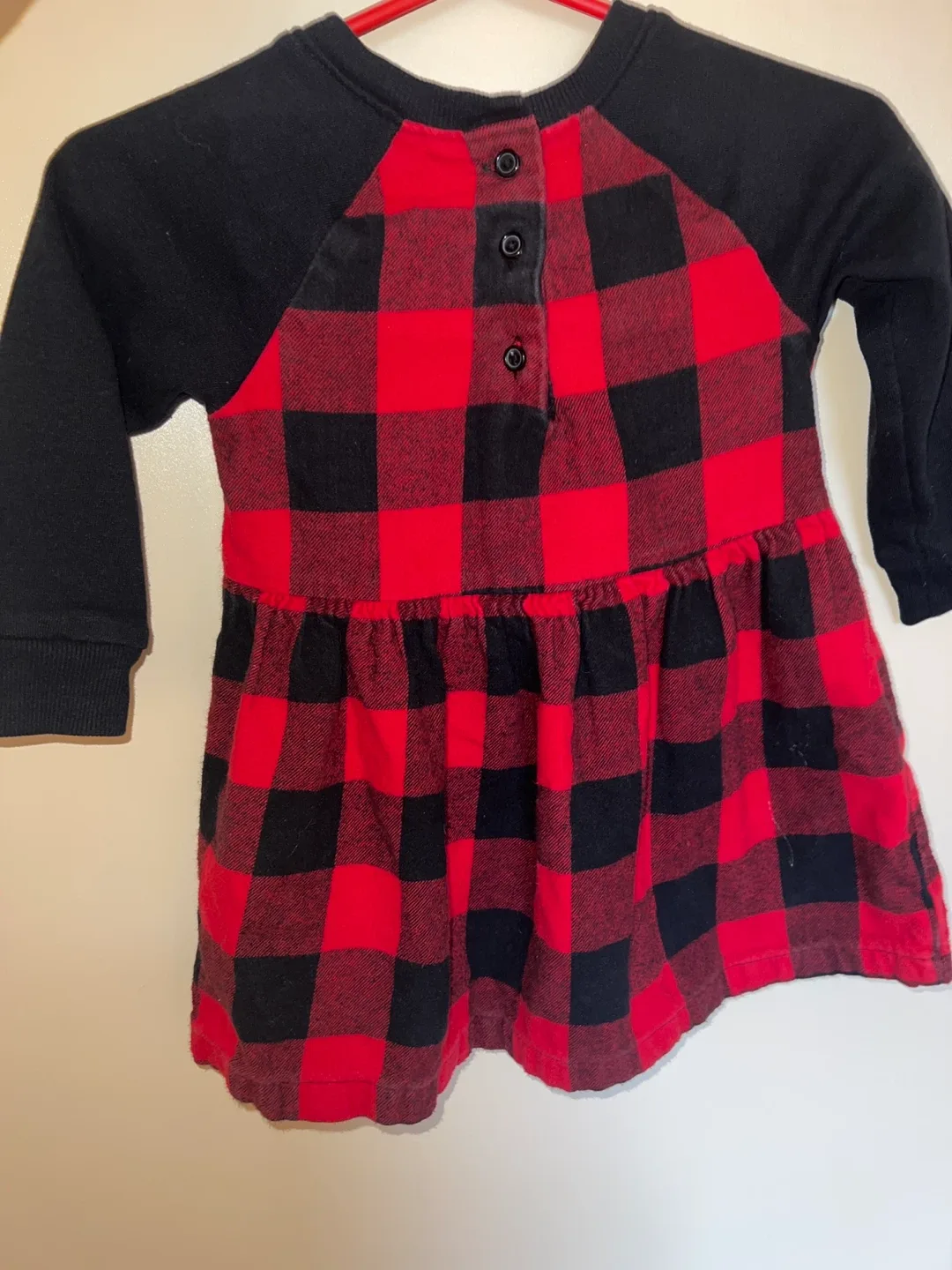 Red & Black Plaid Baby Dress image indicator(2)