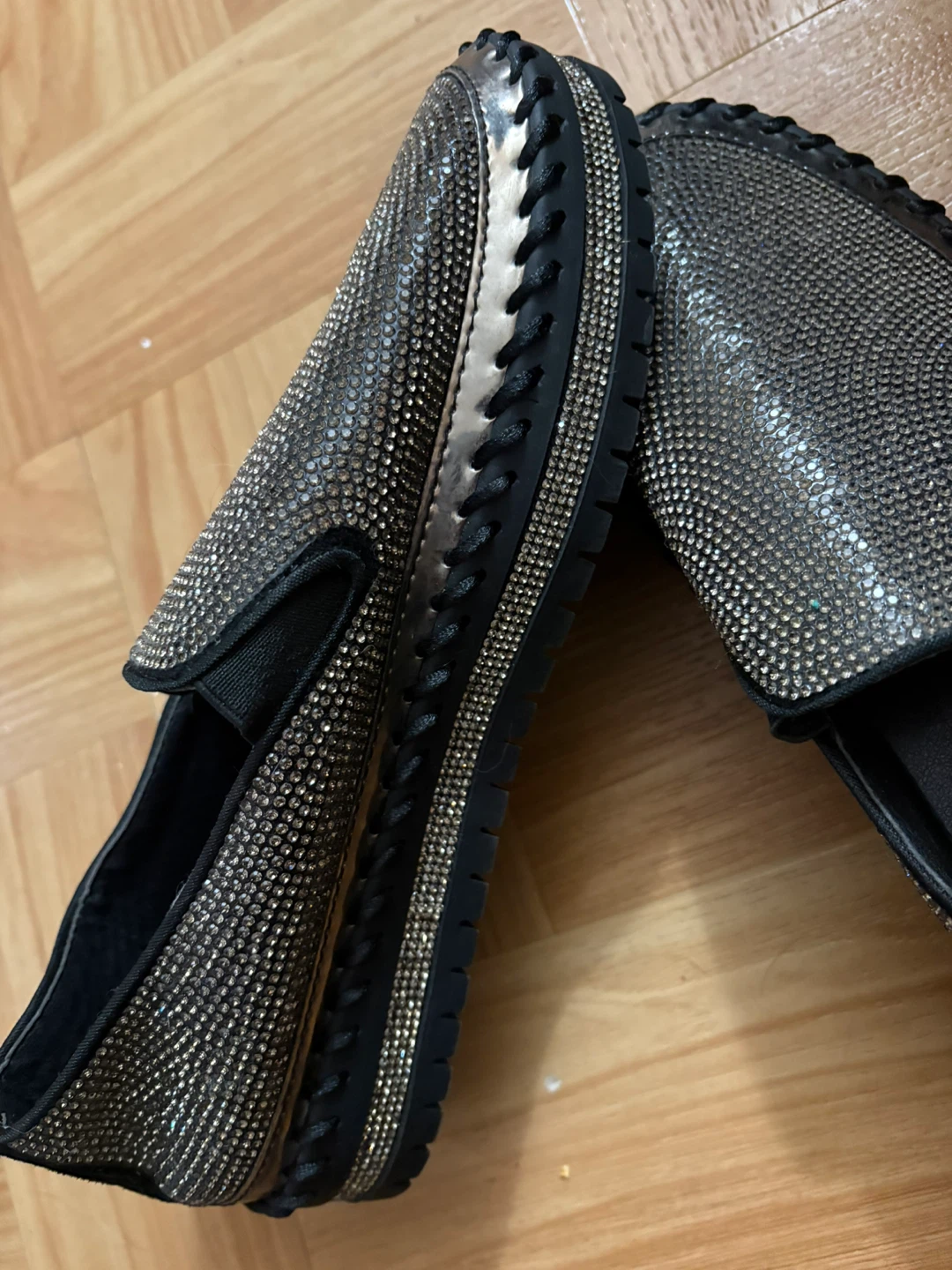 Rhinestone Slip-On Loafers - Size 9 US - photo 2
