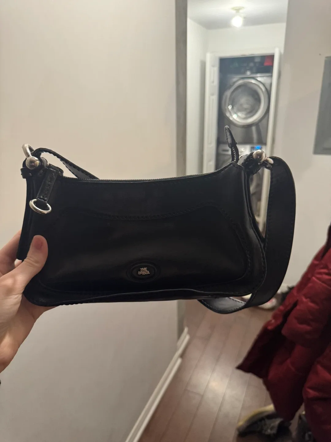 The Bridge Black Leather Shoulder Bag