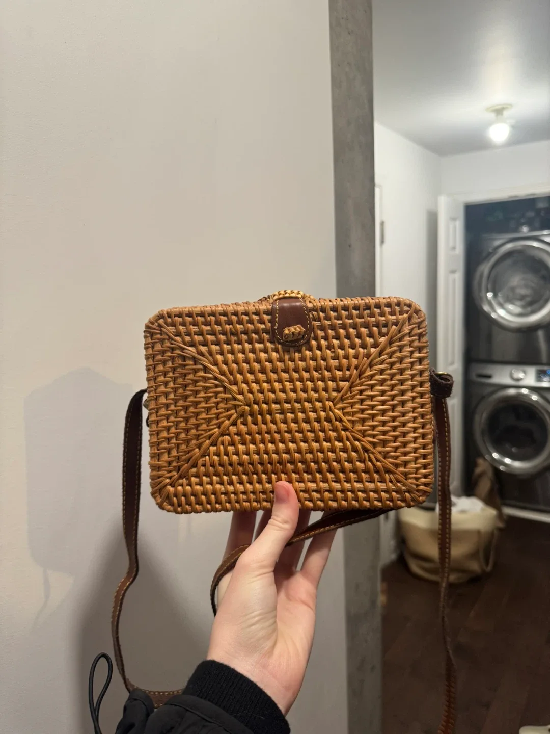 Woven Rattan Crossbody Bag image indicator(2)