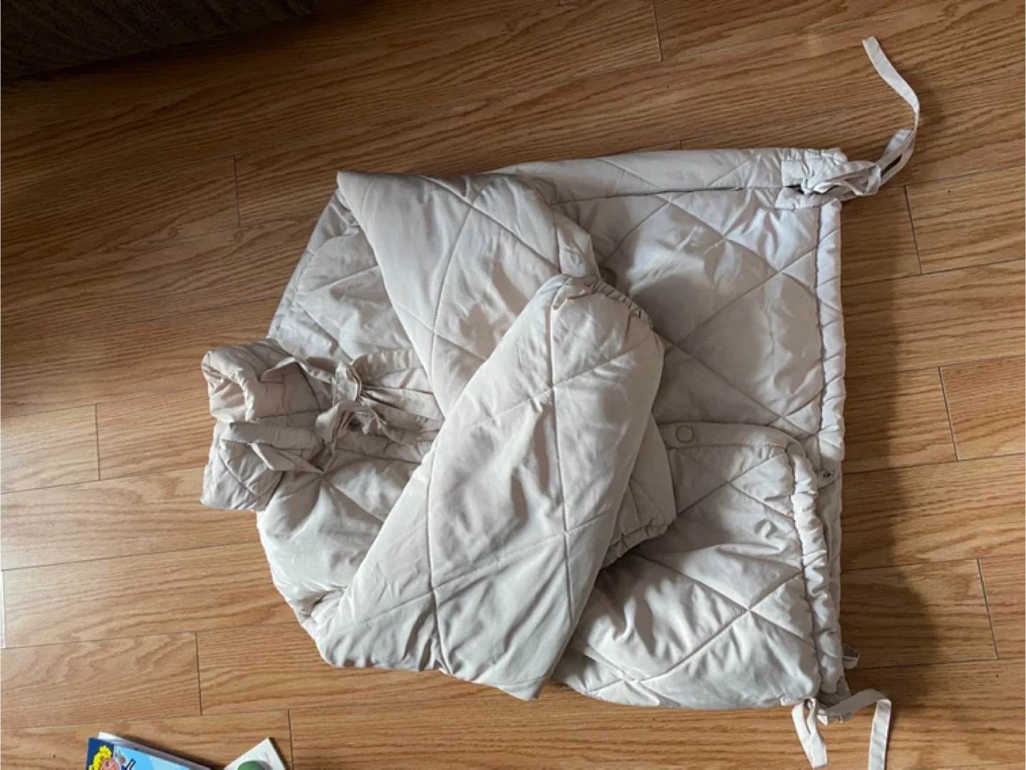 Quilted Beige Puffer Jacket Women Size S-M