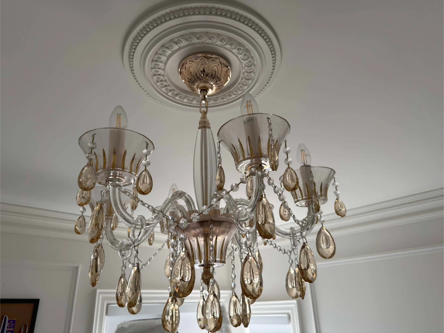 Elegant Chandelier with Crystal Drops - photo 3