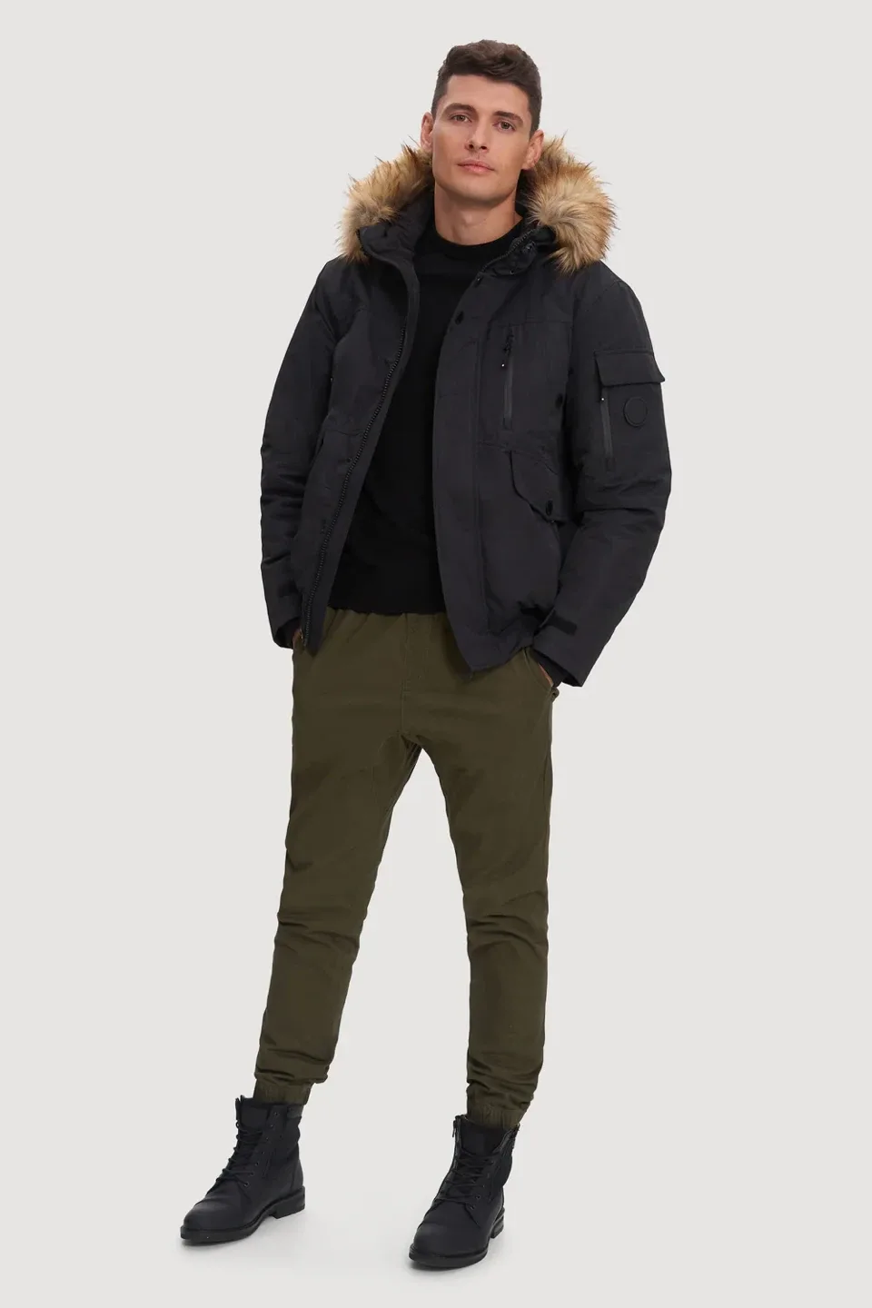 Noize Men's Bomber Jacket - Olive Green image indicator(5)