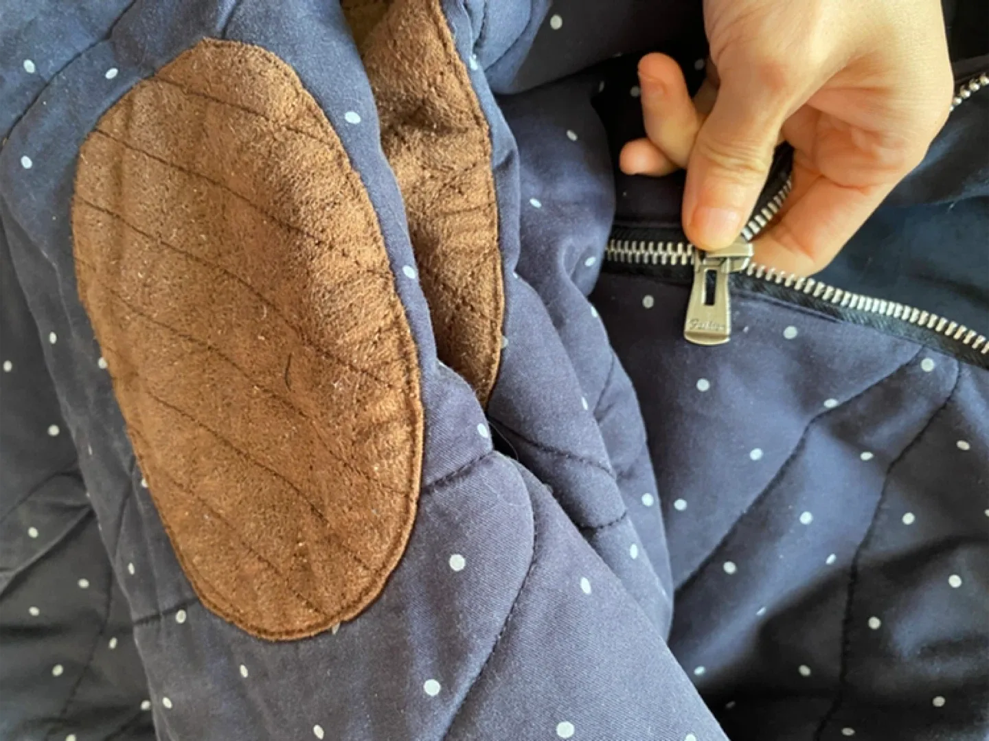 Girls Blue Polka Dot Padded Jacket image indicator(2)