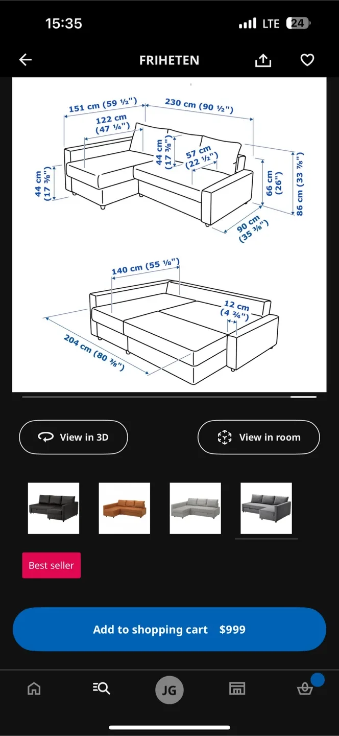 IKEA FRIHETEN Sleeper Sectional Sofa image indicator(5)