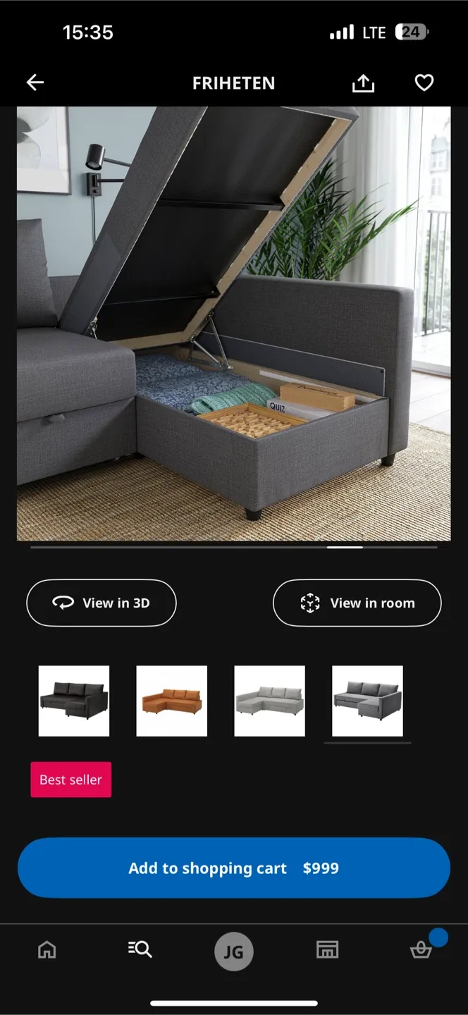 IKEA FRIHETEN Sleeper Sectional Sofa image indicator(6)