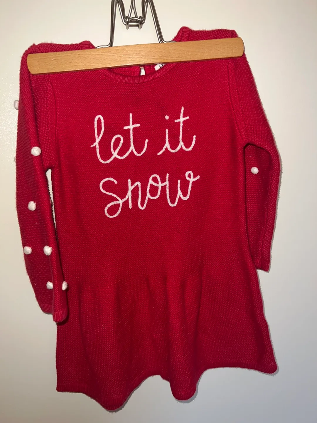 Red 'Let It Snow' Knit Dress
