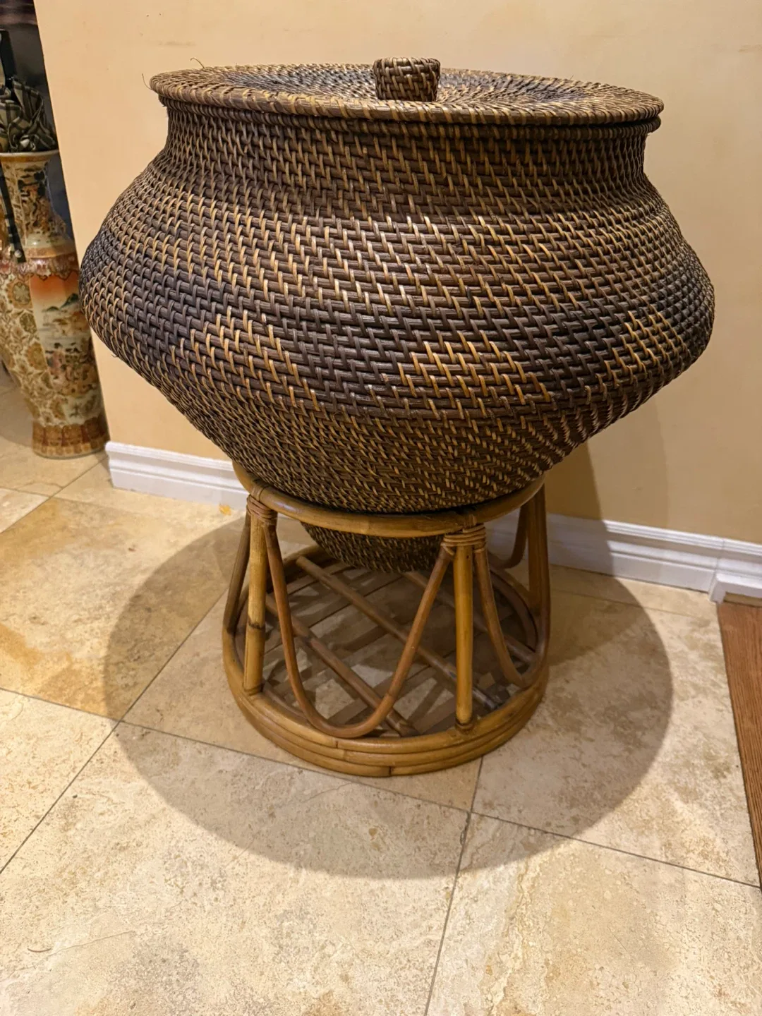 Wicker Basket with Lid