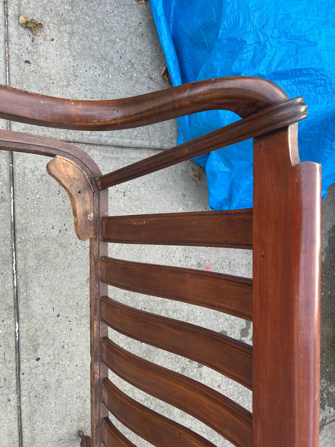 Antique Wood Chair Frame with Lion Head Detail - photo 4