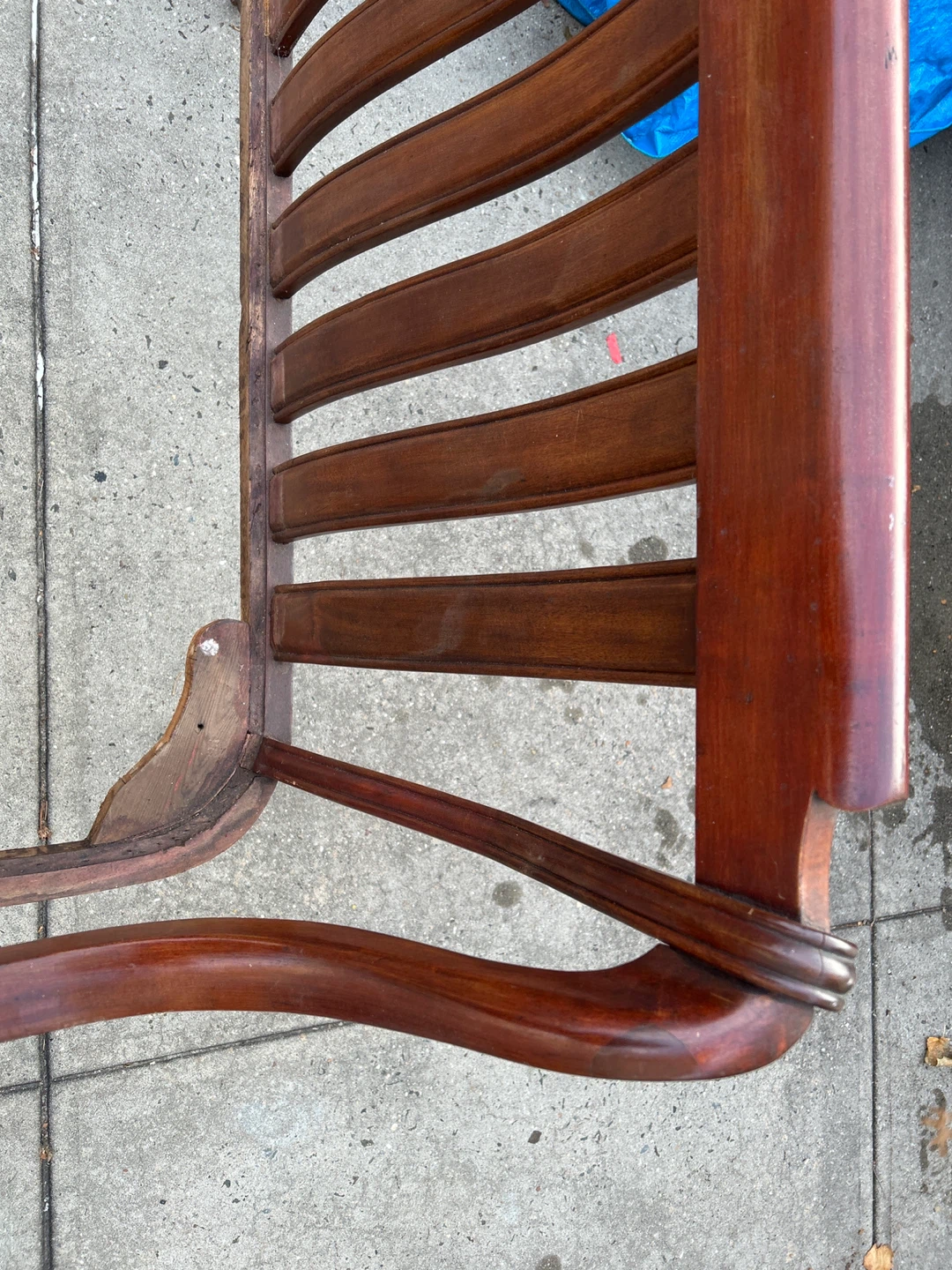 Antique Wood Chair Frame with Lion Head Detail - photo 5