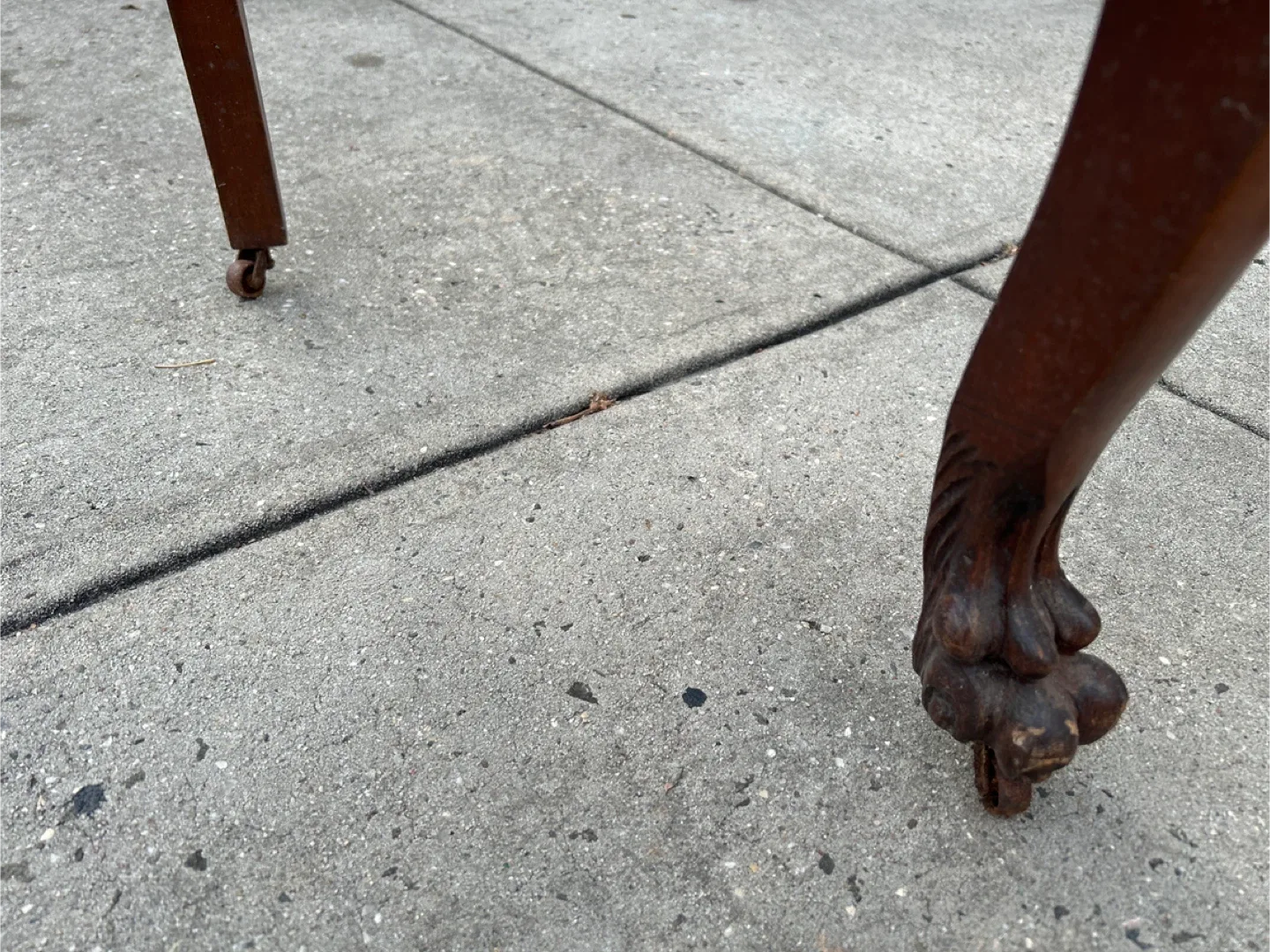 Antique Wood Chair Frame with Lion Head Detail image indicator(7)