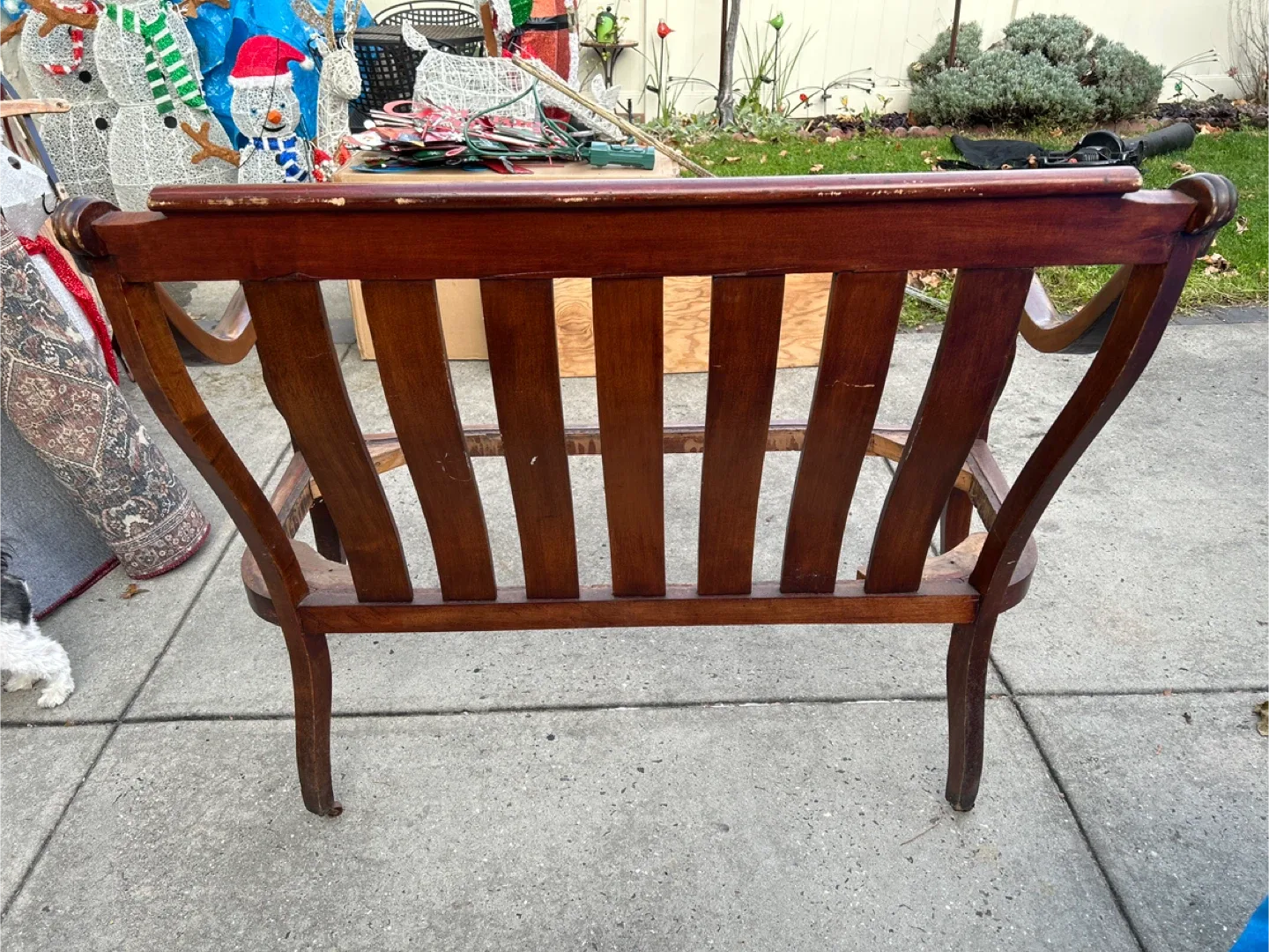 Antique Wood Chair Frame with Lion Head Detail image indicator(9)