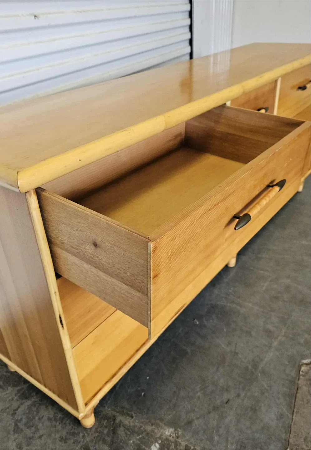 9 drawer solid pine & Rattan dresser/side board image indicator(2)