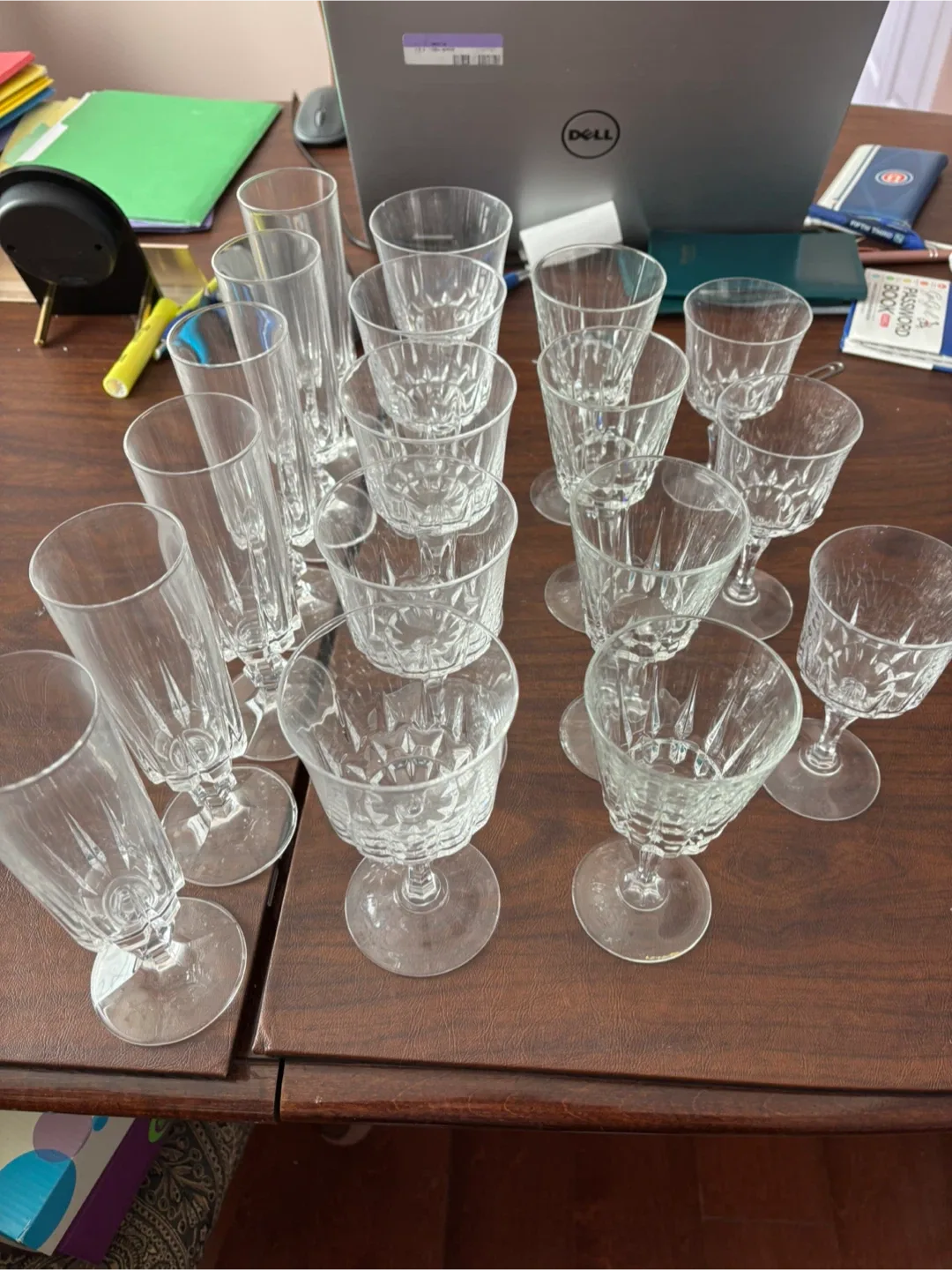Variety of Vintage crystal Stemware