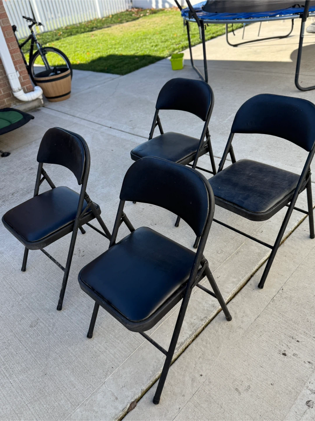 Set of 4 Black Folding Chairs - photo 5