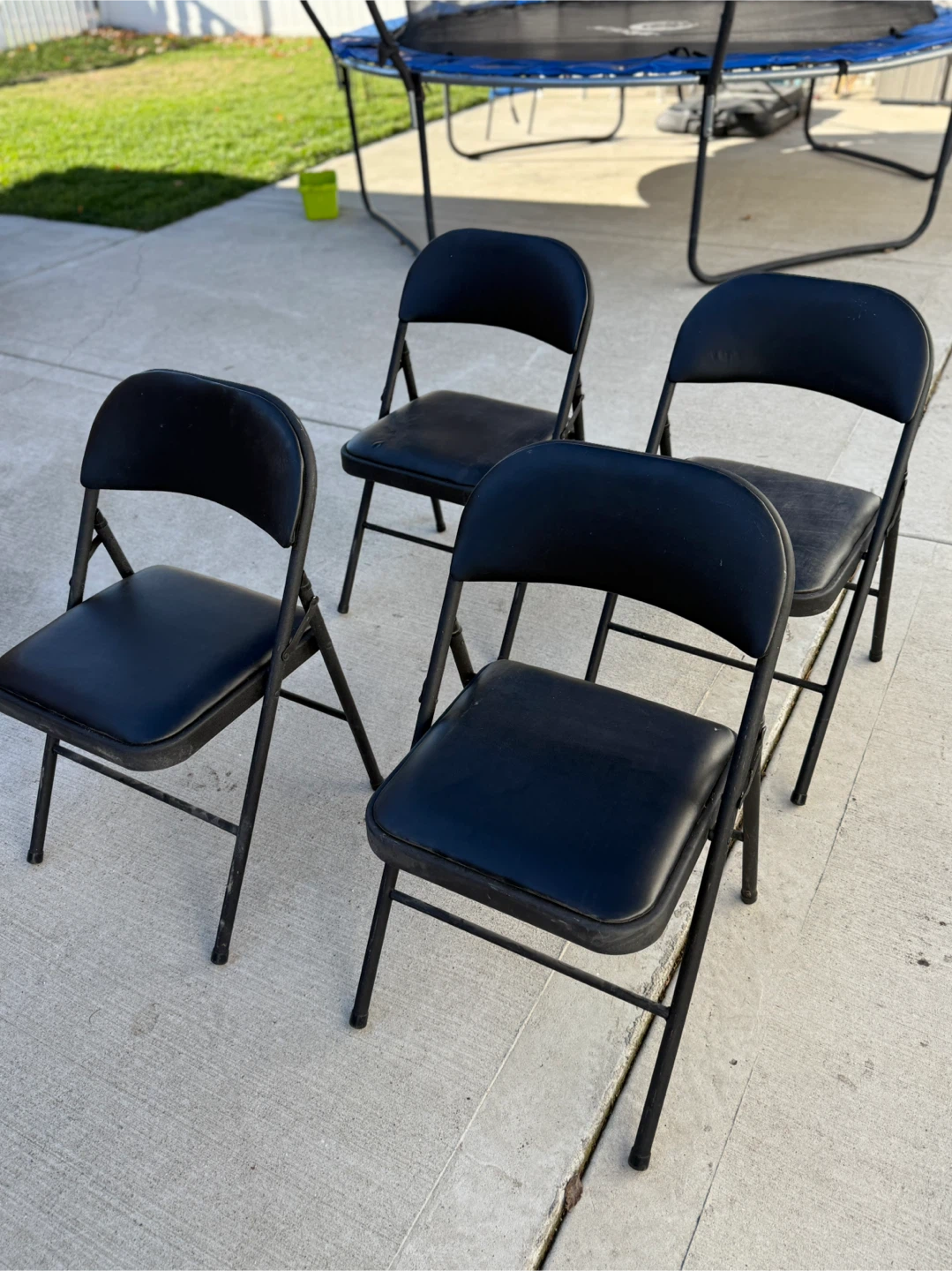 Set of 4 Black Folding Chairs - photo 4