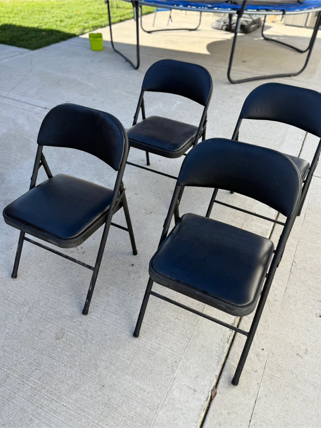 Set of 4 Black Folding Chairs - photo 2
