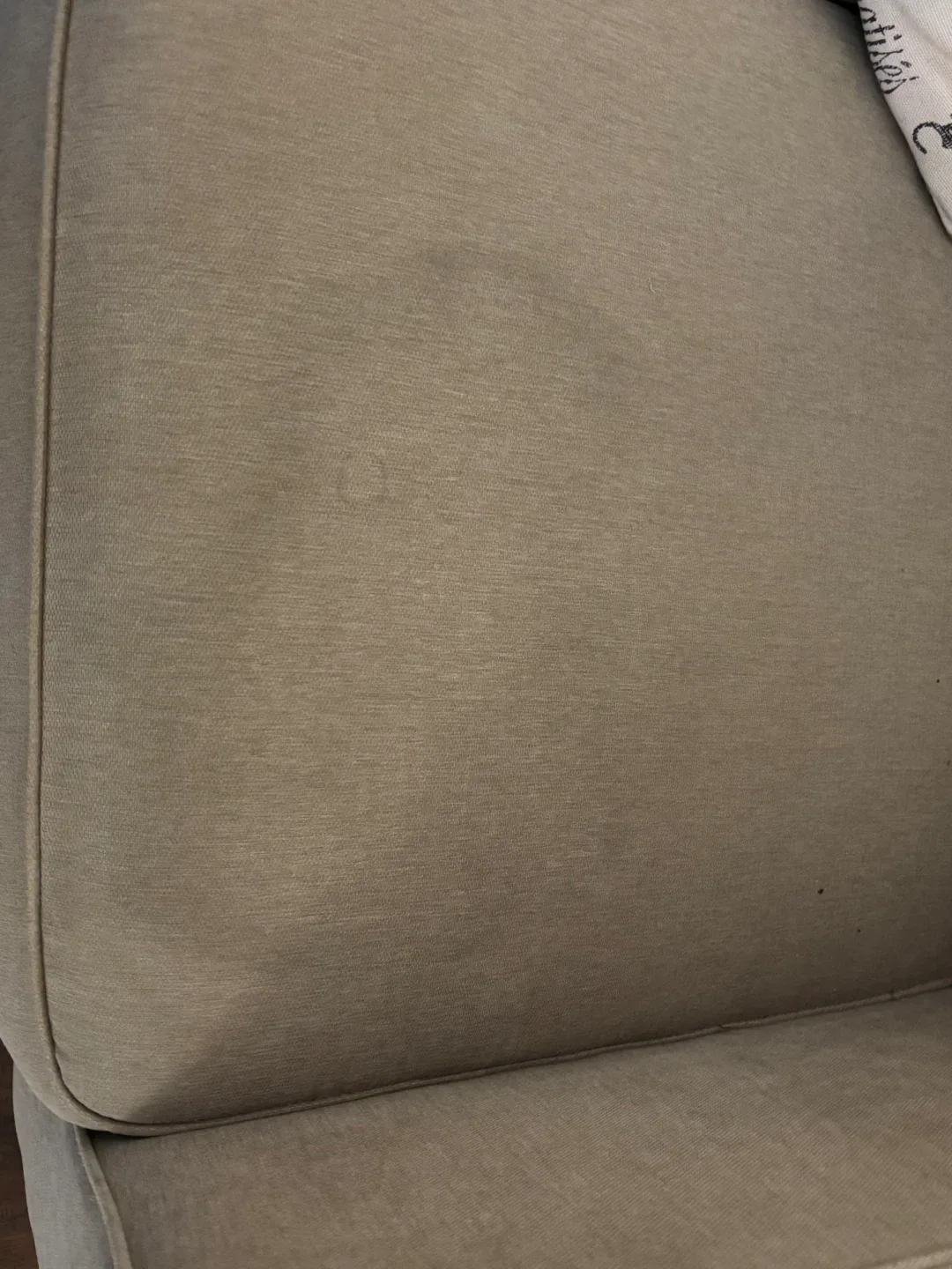 Used Beige Sofa, loveseat, espresso coffee table and 1 end table image indicator(3)