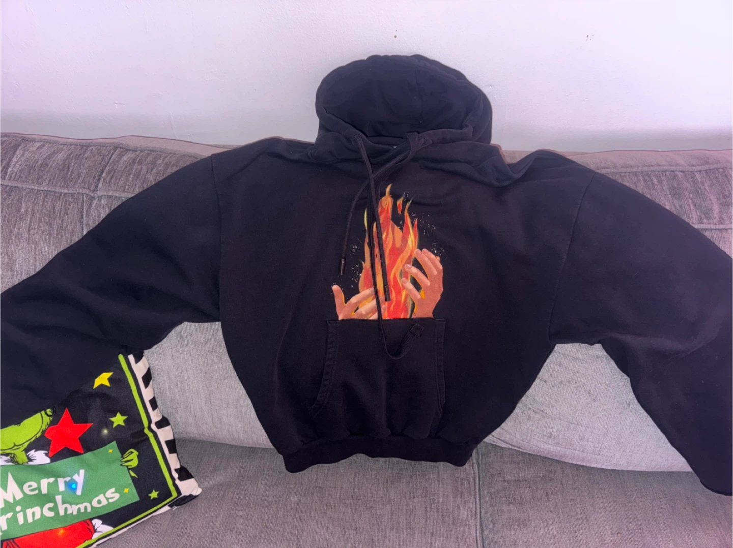 Off-White Diag Fire Back Zip Sweatshirt - Black - photo 3