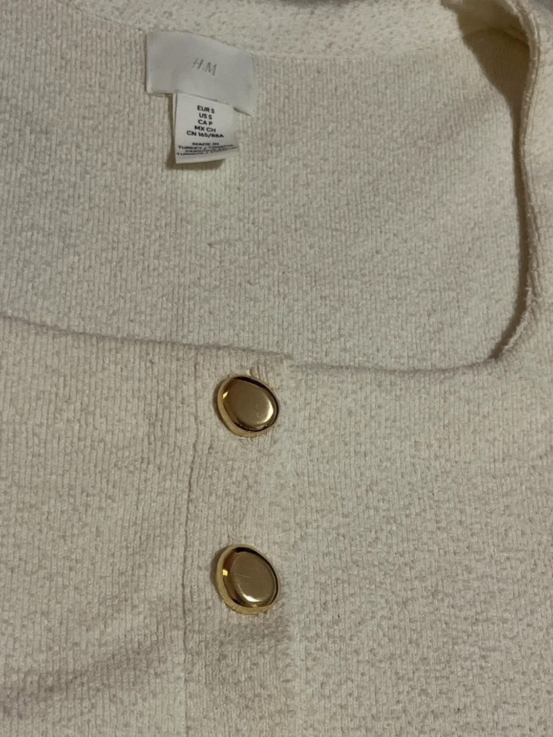 H&M Cream Knit Button Tank Top - Size S image indicator(2)