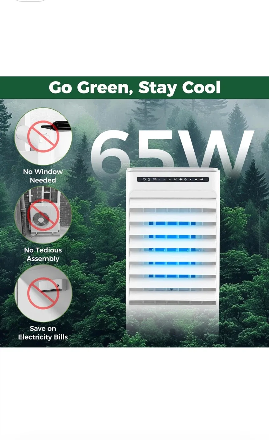 KOTEK Evaporative Air Cooler, 3-In-1 AC Fan with Humidifier image indicator(7)