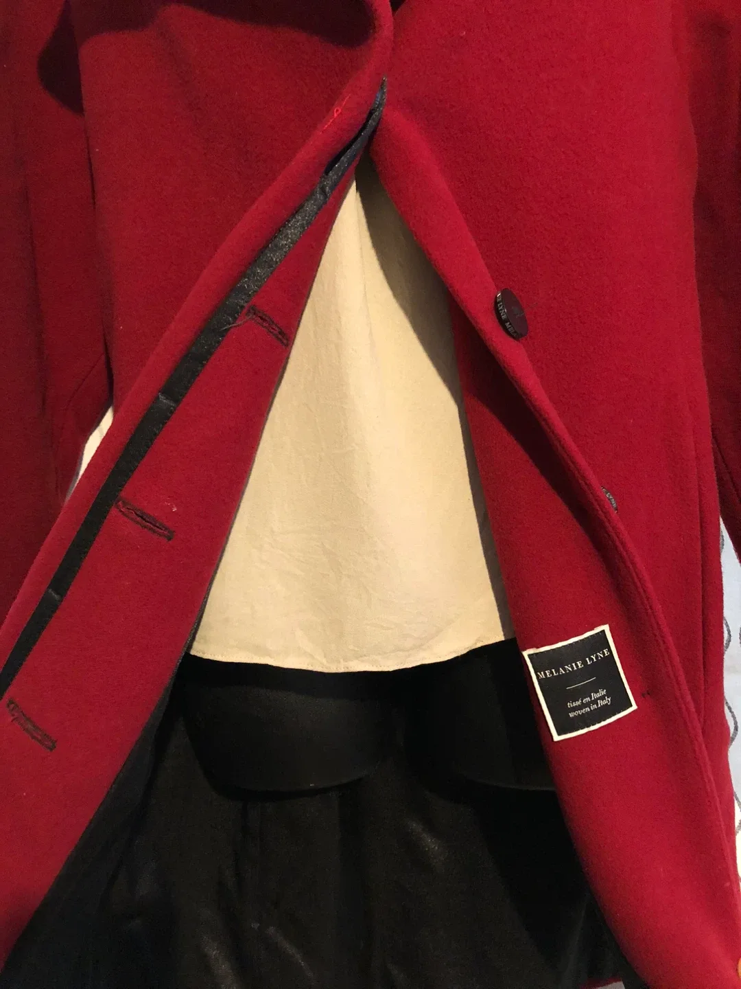 Melanie Lyne Red Wool Coat - Size 8 image indicator(2)