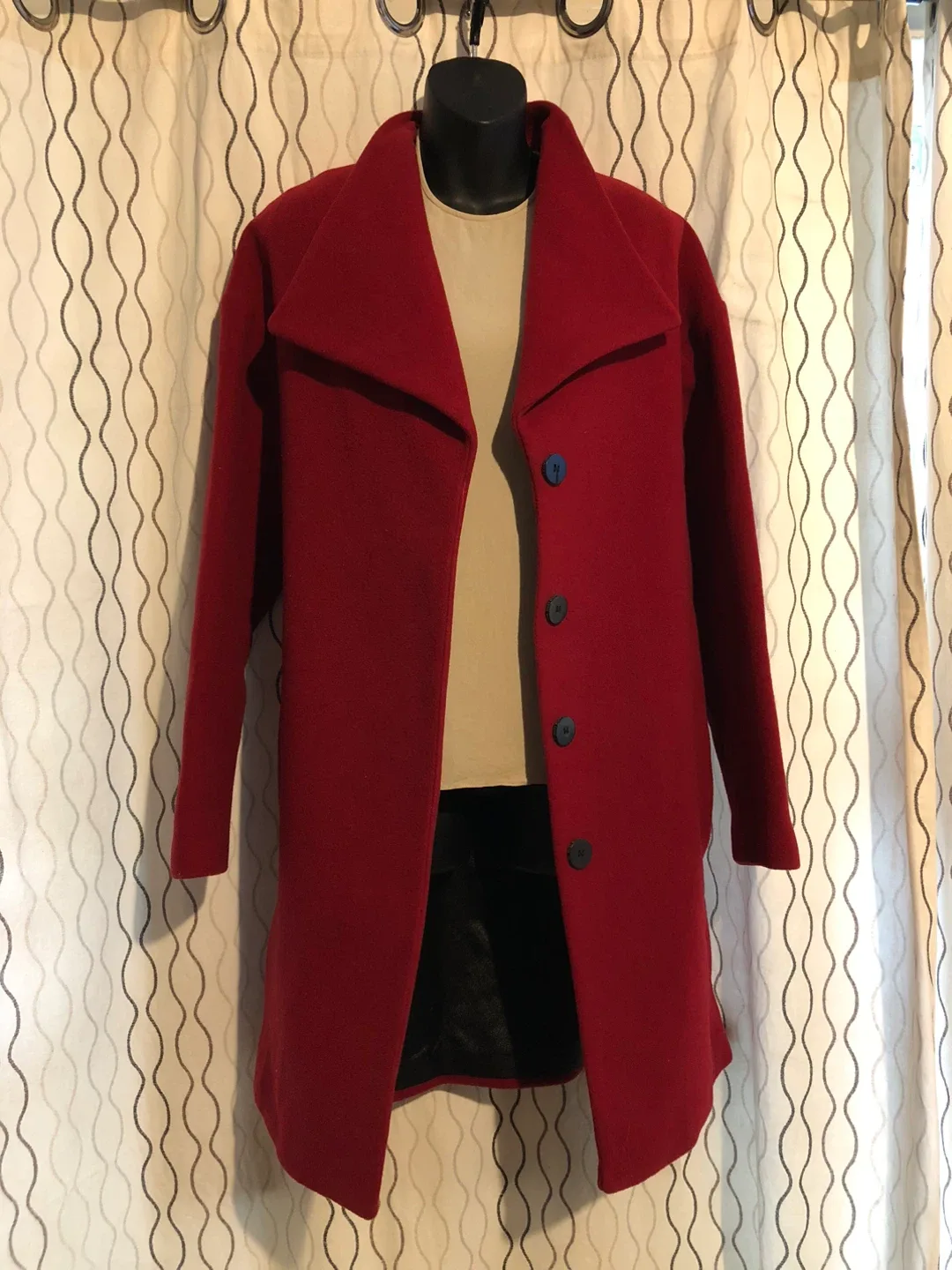 Melanie Lyne Red Wool Coat - Size 8